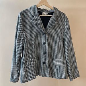 90s Vintage Plaid Jacket with Black Buttons